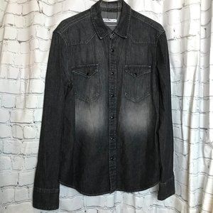 Gap 1969 Black Denim Western Long Sleeve Shirt